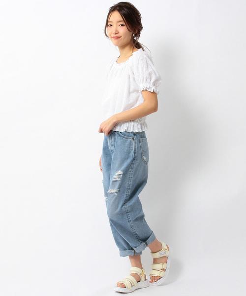 Another Edition（アナザーエディション）の「アイレットパフスリーブブラウス/ AEBFC  アイレット PUFF BL◆（シャツ/ブラウス・レディース・オフホワイト/レッド・フリー）」の12枚目の写真