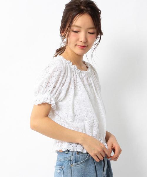 Another Edition（アナザーエディション）の「アイレットパフスリーブブラウス/ AEBFC  アイレット PUFF BL◆（シャツ/ブラウス・レディース・オフホワイト/レッド・フリー）」の13枚目の写真