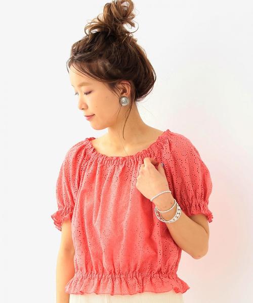 Another Edition（アナザーエディション）の「アイレットパフスリーブブラウス/ AEBFC  アイレット PUFF BL◆（シャツ/ブラウス・レディース・オフホワイト/レッド・フリー）」の14枚目の写真