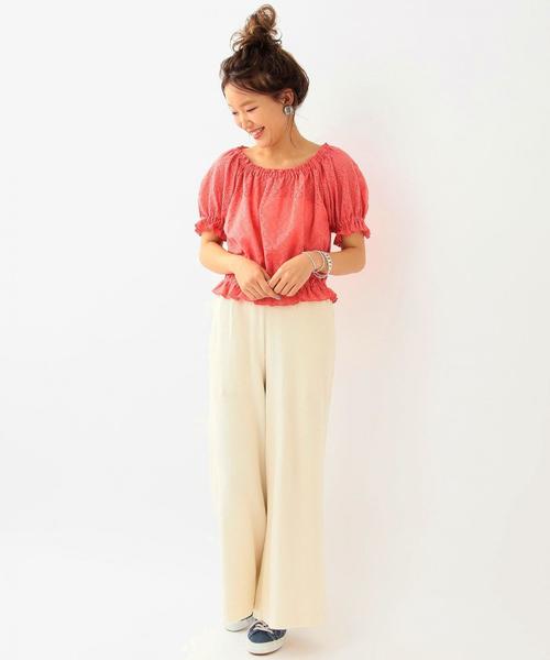 Another Edition（アナザーエディション）の「アイレットパフスリーブブラウス/ AEBFC  アイレット PUFF BL◆（シャツ/ブラウス・レディース・オフホワイト/レッド・フリー）」の8枚目の写真