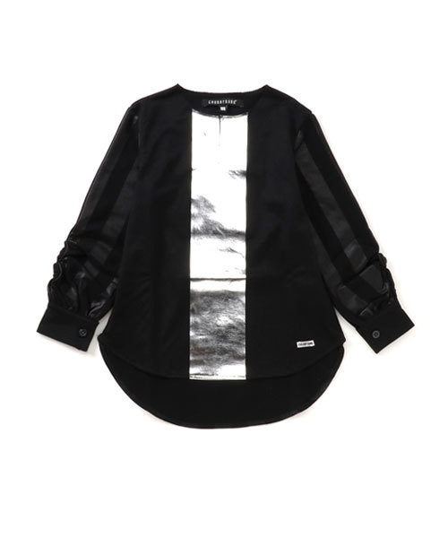 CHUBBYGANG（チャビーギャング）の「シルバー箔プリントプルオーバーシャツ（シャツ/ブラウス・キッズ・ホワイト/ブラック・110/130/120/100/150/140/160）」の2枚目の写真