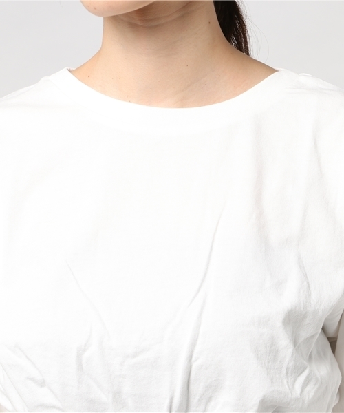 MOUSSY（マウジー）の「WAIST RIB TEE（Tシャツ/カットソー・レディース・ホワイト/ブラック/ネイビー/イエロー・FREE）」の8枚目の写真