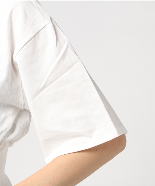 MOUSSY（マウジー）の「WAIST RIB TEE（Tシャツ/カットソー・レディース・ホワイト/ブラック/ネイビー/イエロー・FREE）」の9枚目の写真