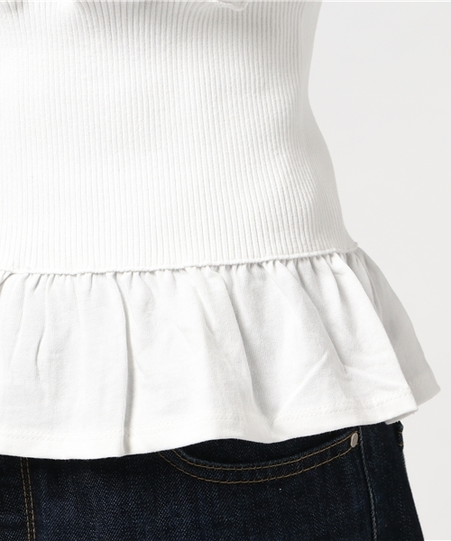 MOUSSY（マウジー）の「WAIST RIB TEE（Tシャツ/カットソー・レディース・ホワイト/ブラック/ネイビー/イエロー・FREE）」の10枚目の写真