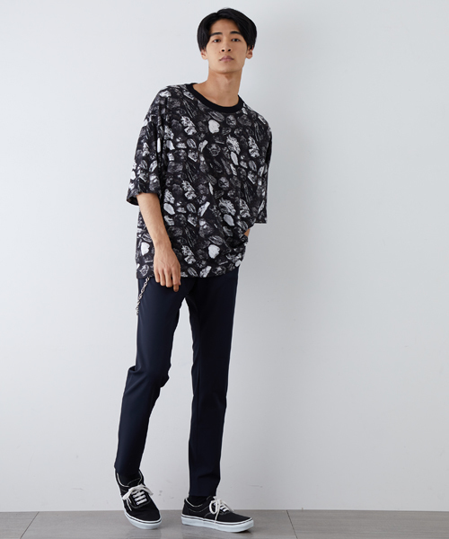 STUDIOUS(ステュディオス)の「ストーンプリントオーバーT(Tシャツ/カットソー・メンズ・ブラック/バーガンディー・1/2)」の17枚目の写真