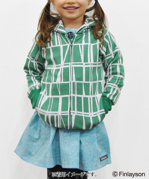 シロップ．（シロップ．）の「フィンレイソン　ジャカードジップアップパーカー〈キッズ〉（パーカー・キッズ・ブルー/グリーン/グレー・12/9/10/11/13）」の3枚目の写真