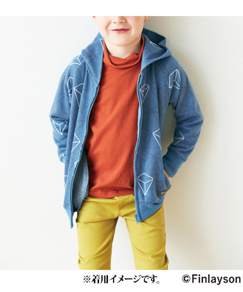 シロップ．（シロップ．）の「フィンレイソン　ジャカードジップアップパーカー〈キッズ〉（パーカー・キッズ・ブルー/グリーン/グレー・12/9/10/11/13）」の5枚目の写真