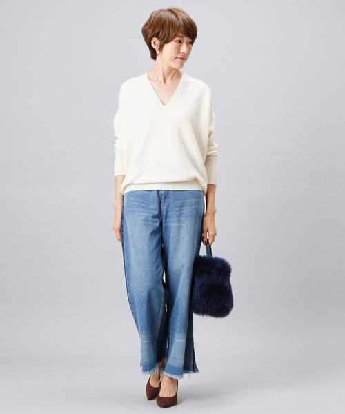 RIVE DROITE(リヴドロワ)の「W100バックボリュームプルオーバー(ニット/セーター・レディース・オフホワイト/ピンクベージュ/ライトブルー/イエロー・FREE)」の10枚目の写真