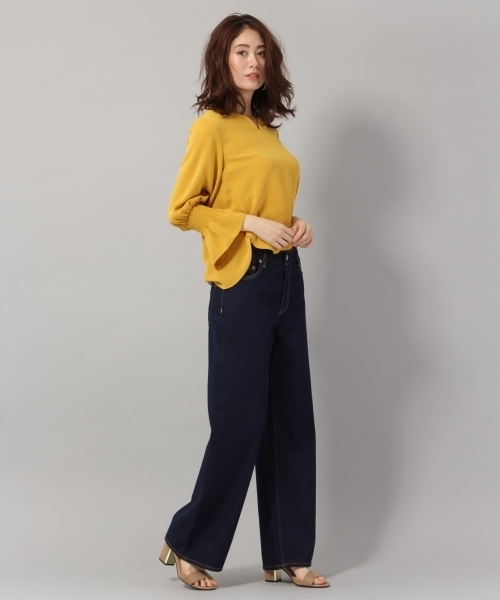 Andemiu（アンデミュウ）の「キーネックソデシャーリングブラウス787749（シャツ/ブラウス・レディース・ネイビー/イエロー/オフホワイト・SMALL/MEDIUM）」の18枚目の写真