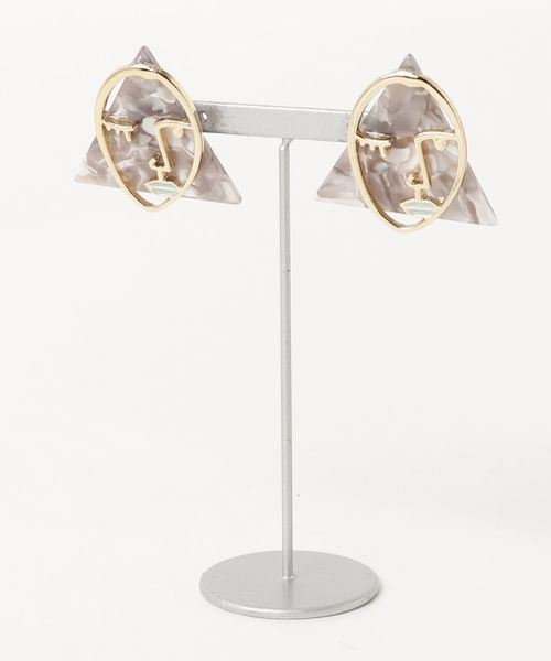 tone（トーン）の「【Eeny,meeny,miny,moe＊】visage fem pierce（ピアス（両耳用）・レディース・ホワイト/ブラウン/グレー/レッド/ピンク/その他1/その他2/その他3/ブラウン系その他・FREE）」の3枚目の写真
