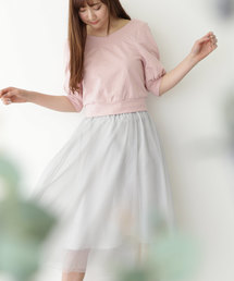 JILL by JILL STUART | 【CanCam 6月号 掲載 中条あやみさん着用】◆CanCamコラボ スウェット×ドットチュールセットアップワンピース(ワンピース)