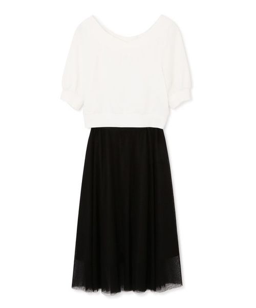 JILL by JILL STUART（ジルバイジルスチュアート）の「【CanCam 6月号 掲載 中条あやみさん着用】◆CanCamコラボ スウェット×ドットチュールセットアップワンピース（ワンピース・レディース・ホワイト/ピンク/ライトグリーン・FREE）」の12枚目の写真