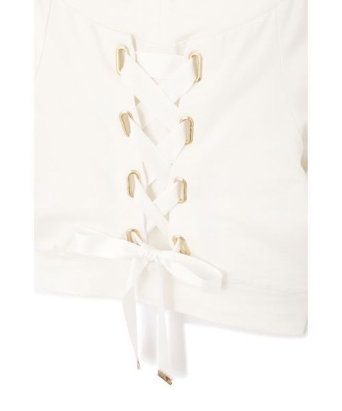 JILL by JILL STUART（ジルバイジルスチュアート）の「【CanCam 6月号 掲載 中条あやみさん着用】◆CanCamコラボ スウェット×ドットチュールセットアップワンピース（ワンピース・レディース・ホワイト/ピンク/ライトグリーン・FREE）」の10枚目の写真