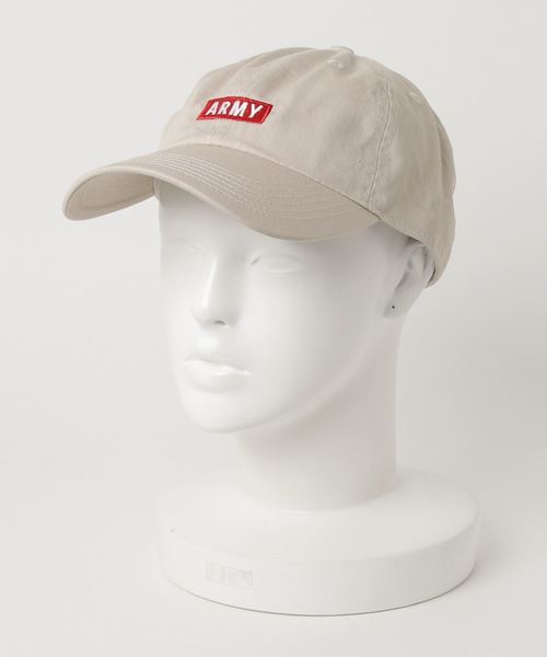 WEGO(ウィゴー)の「WEGO/ARMYボックスロゴLOWキャップ(キャップ・メンズ・ホワイト/ブラック/レッド/ベージュ/その他1/ネイビー・FREE)」の4枚目の写真