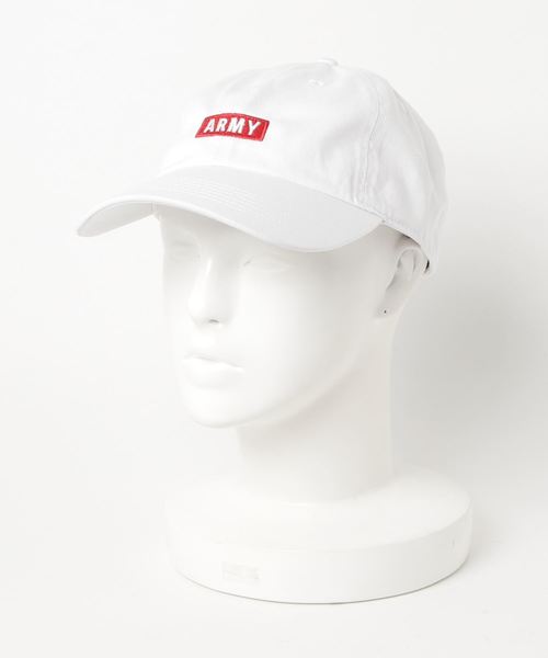 WEGO(ウィゴー)の「WEGO/ARMYボックスロゴLOWキャップ(キャップ・メンズ・ホワイト/ブラック/レッド/ベージュ/その他1/ネイビー・FREE)」の2枚目の写真