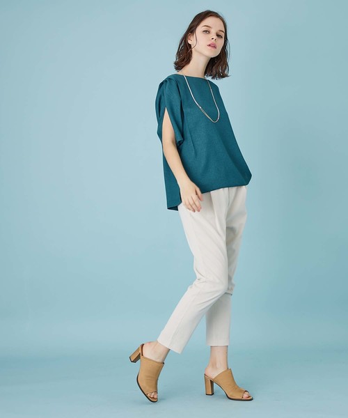 UNITED TOKYO（ユナイテッドトウキョウ）の「リネンライクタックブラウス（シャツ/ブラウス・レディース・ベージュ/グリーン/ネイビー・1）」の13枚目の写真