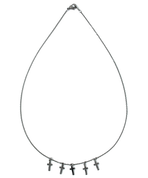 AZUL by moussy（アズールバイマウジー）の「5クロスネックレス(CARD)（ネックレス・レディース・シルバー/ゴールド系その他/ライトブラック・FREE）」の4枚目の写真