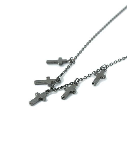 AZUL by moussy（アズールバイマウジー）の「5クロスネックレス(CARD)（ネックレス・レディース・シルバー/ゴールド系その他/ライトブラック・FREE）」の5枚目の写真