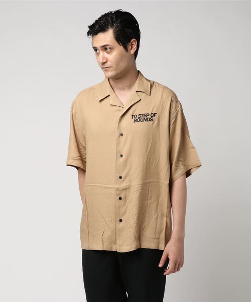 VENCEEXCHANGE（ヴァンスエクスチェンジ）の「レーヨン開襟シャツ（シャツ/ブラウス・メンズ・ブラック/ダークグリーン/ベージュ・M/L）」の9枚目の写真