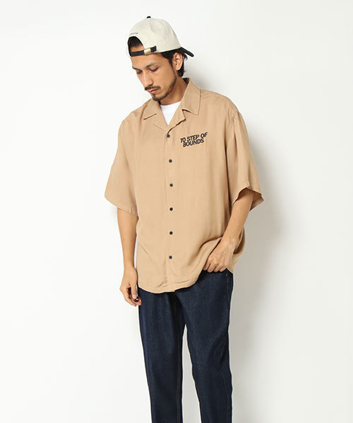 VENCEEXCHANGE（ヴァンスエクスチェンジ）の「レーヨン開襟シャツ（シャツ/ブラウス・メンズ・ブラック/ダークグリーン/ベージュ・M/L）」の11枚目の写真