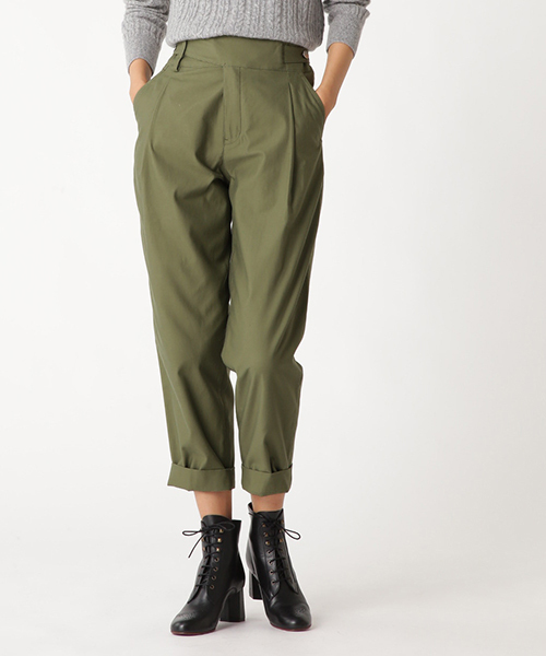 H/standard(アッシュ・スタンダード)の「バックサテングルカパンツ(パンツ)」|カーキ