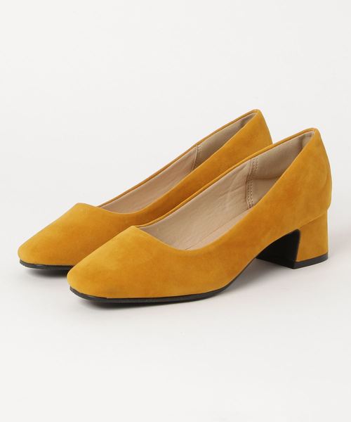 KOBE LETTUCE（コウベレタス）の「[無地/レオパード柄]内側クッション入り4cmチャンキーヒールスエードスクエアトゥパンプス＊レディース/靴/シューズ[I1648]神戸レタス（パンプス・レディース・ブラック/パープル/ネイビー/マスタード/レオパード/グレイッシュベージュ・LL/S/M/L）」の12枚目の写真