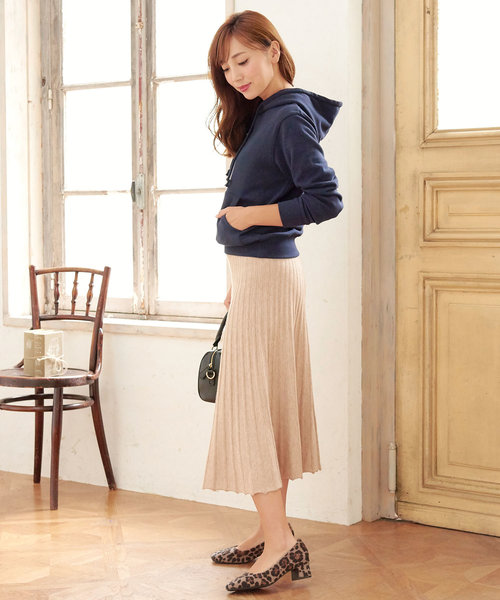 KOBE LETTUCE（コウベレタス）の「[無地/レオパード柄]内側クッション入り4cmチャンキーヒールスエードスクエアトゥパンプス＊レディース/靴/シューズ[I1648]神戸レタス（パンプス・レディース・ブラック/パープル/ネイビー/マスタード/レオパード/グレイッシュベージュ・LL/S/M/L）」の10枚目の写真