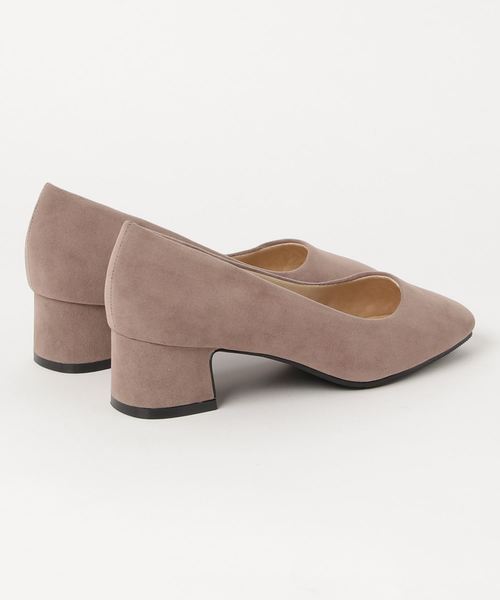 KOBE LETTUCE（コウベレタス）の「[無地/レオパード柄]内側クッション入り4cmチャンキーヒールスエードスクエアトゥパンプス＊レディース/靴/シューズ[I1648]神戸レタス（パンプス・レディース・ブラック/パープル/ネイビー/マスタード/レオパード/グレイッシュベージュ・LL/S/M/L）」の8枚目の写真