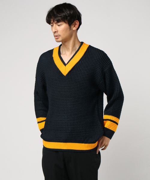 WEGO(ウィゴー)の「WEGO/ワッフルチルデンニット(ニット/セーター・メンズ・ホワイト/ベージュ/ネイビー・MEDIUM/LARGE)」の20枚目の写真