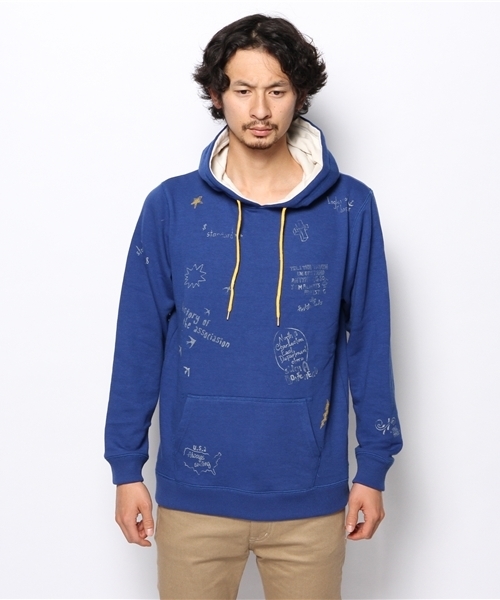 WEGO（ウィゴー）の「WEGO/グラフィティプルパーカー（パーカー・メンズ・ホワイト/杢グレー/ロイヤルブルー・MEDIUM/LARGE）」の4枚目の写真