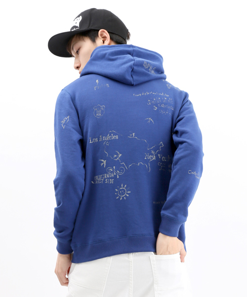 WEGO（ウィゴー）の「WEGO/グラフィティプルパーカー（パーカー・メンズ・ホワイト/杢グレー/ロイヤルブルー・MEDIUM/LARGE）」の13枚目の写真