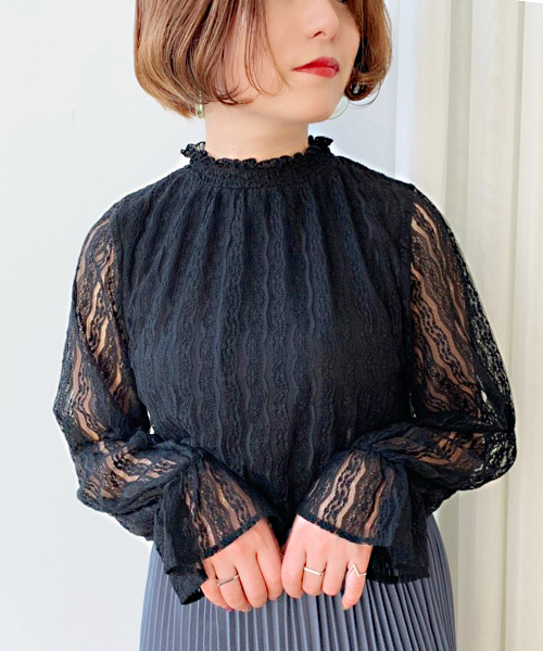 apres jour（アプレジュール）の「レースハイネックキャンディースリーブ【ZOZOTOWN限定アイテム】（シャツ/ブラウス・レディース・ブラック/オフホワイト/ライトグリーン・フリー）」の10枚目の写真