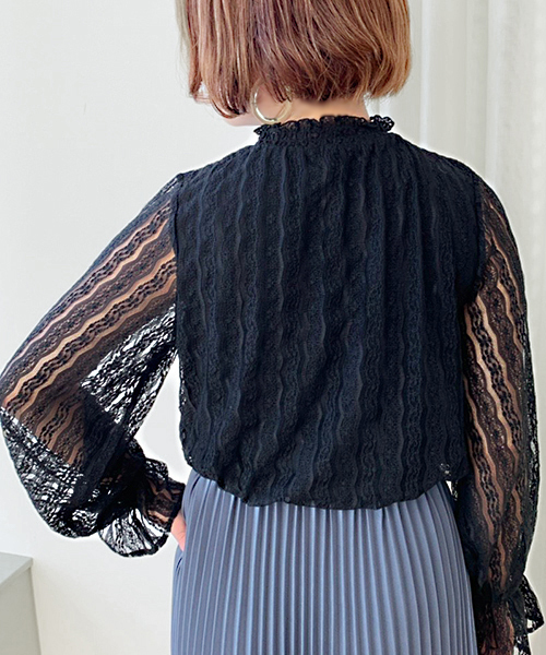 apres jour（アプレジュール）の「レースハイネックキャンディースリーブ【ZOZOTOWN限定アイテム】（シャツ/ブラウス・レディース・ブラック/オフホワイト/ライトグリーン・フリー）」の13枚目の写真