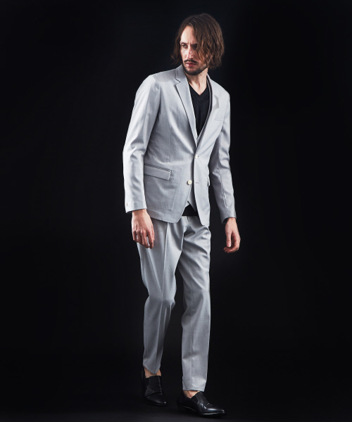 5351 POUR LES HOMMES(ゴーサンゴーイチプールオム)の「CARREMANストレッチジャケット(テーラードジャケット・メンズ・ライトグレー/ブラック・44/46/48/50)」の7枚目の写真