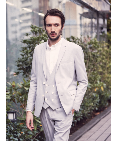 5351 POUR LES HOMMES(ゴーサンゴーイチプールオム)の「CARREMANストレッチジャケット(テーラードジャケット・メンズ・ライトグレー/ブラック・44/46/48/50)」の5枚目の写真