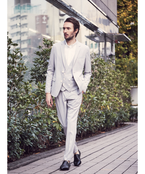 5351 POUR LES HOMMES(ゴーサンゴーイチプールオム)の「CARREMANストレッチジャケット(テーラードジャケット・メンズ・ライトグレー/ブラック・44/46/48/50)」の4枚目の写真