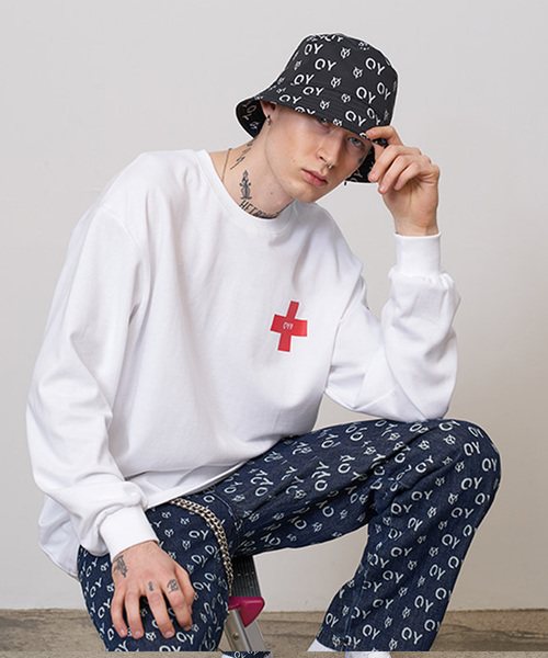 OY（オーワイ）の「総柄ロゴバケットハット（ハット・メンズ・ブラック・FREE）」の4枚目の写真