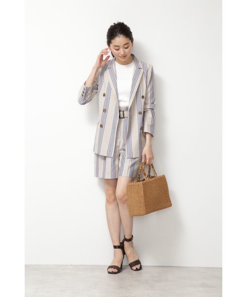 NATURAL BEAUTY BASIC（ナチュラルビューティーベーシック）の「【雑誌掲載】バンブーハンドルバスケット（ハンドバッグ・レディース・ブラック/キャメル・ﾌﾘ-）」の5枚目の写真