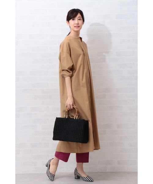 NATURAL BEAUTY BASIC（ナチュラルビューティーベーシック）の「【雑誌掲載】バンブーハンドルバスケット（ハンドバッグ・レディース・ブラック/キャメル・ﾌﾘ-）」の12枚目の写真