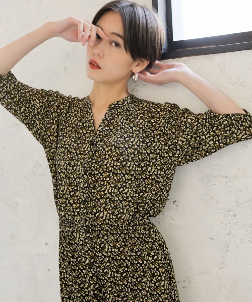 LOWRYS FARM（ローリーズファーム）の「ハナガラマエボタンワンピース　837143（ワンピース・レディース・オフホワイト/ブラック/ライトグレー/ブラウン・FREE）」の9枚目の写真