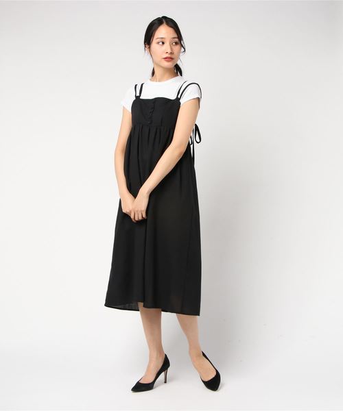 rps（アールピーエス）の「ダブルストラップキャミワンピース（ワンピース・レディース・ブラック/ベージュ/ネイビー/ライトカーキ・M）」の7枚目の写真