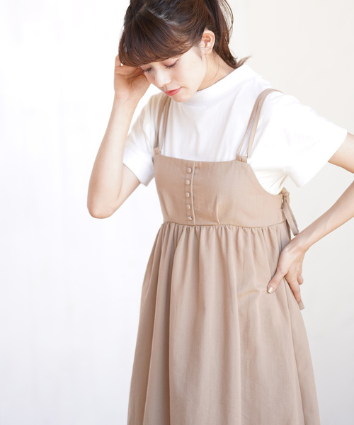 rps（アールピーエス）の「ダブルストラップキャミワンピース（ワンピース・レディース・ブラック/ベージュ/ネイビー/ライトカーキ・M）」の13枚目の写真