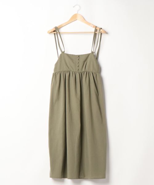 rps（アールピーエス）の「ダブルストラップキャミワンピース（ワンピース・レディース・ブラック/ベージュ/ネイビー/ライトカーキ・M）」の16枚目の写真