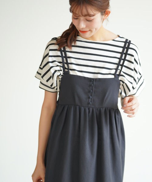 rps（アールピーエス）の「ダブルストラップキャミワンピース（ワンピース・レディース・ブラック/ベージュ/ネイビー/ライトカーキ・M）」の21枚目の写真