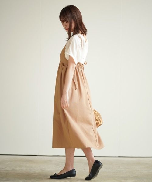 rps（アールピーエス）の「ダブルストラップキャミワンピース（ワンピース・レディース・ブラック/ベージュ/ネイビー/ライトカーキ・M）」の20枚目の写真