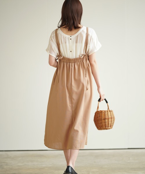 rps（アールピーエス）の「ダブルストラップキャミワンピース（ワンピース・レディース・ブラック/ベージュ/ネイビー/ライトカーキ・M）」の19枚目の写真