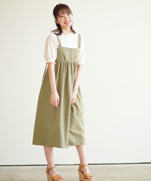 rps（アールピーエス）の「ダブルストラップキャミワンピース（ワンピース・レディース・ブラック/ベージュ/ネイビー/ライトカーキ・M）」の18枚目の写真