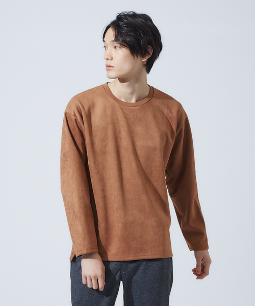 ABAHOUSE GRAY(アバハウスグレイ)の「【展開店舗限定】フェイク スウェード プルオーバー(スウェット・メンズ・カーキ/ブラック/グレイッシュベージュ・46/48)」の3枚目の写真