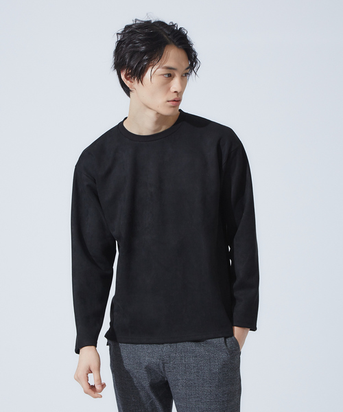 ABAHOUSE GRAY(アバハウスグレイ)の「【展開店舗限定】フェイク スウェード プルオーバー(スウェット・メンズ・カーキ/ブラック/グレイッシュベージュ・46/48)」の2枚目の写真