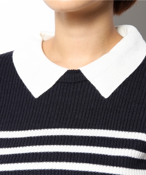 WEGO(ウィゴー)の「WEGO/襟付きニット(Tシャツ/カットソー・レディース・ブラック系その他/ダークグリーン/ブルー系その他/マスタード/ワイン/オフホワイト/ブラック/杢グレー/グリーン系その他/サックスブルー/ライトパープル・FREE)」の13枚目の写真